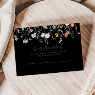 Wild floraler Schwarz rät wie viele Spielkarten Visitenkarte