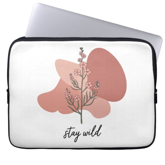 Wild florales Design Laptopschutzhülle (Vorderseite)