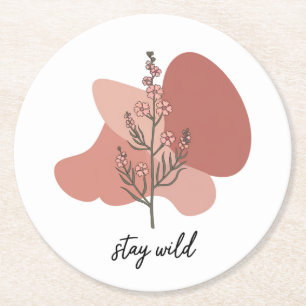 Wild florales Design Runder Pappuntersetzer
