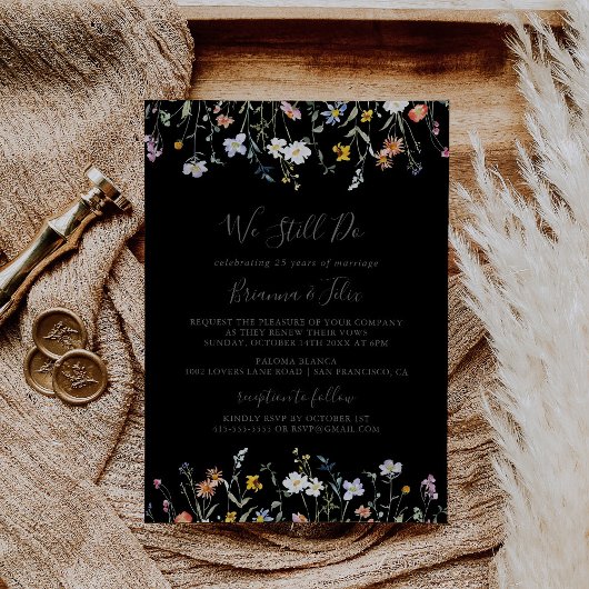 Wild florales Schwarz machen wir immer noch eine N Einladung