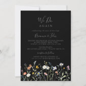 Wild florales Schwarz machen wir wieder einmal ein Einladung (Vorderseite)