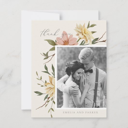 Wild Florals Danke-Card Dankeskarte (Vorderseite)