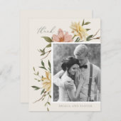 Wild Florals Danke-Card Dankeskarte (Vorne/Hinten)