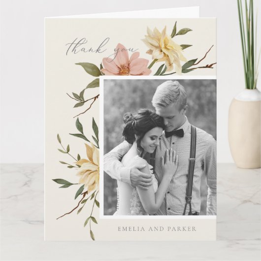 Wild Florals Danke-Card Dankeskarte (Vorderseite)