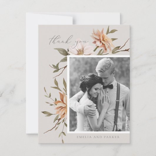 Wild Florals Danke-Card Dankeskarte (Vorderseite)