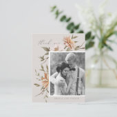 Wild Florals Danke-Card Dankeskarte (Stehend Vorderseite)