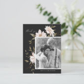 Wild Florals Danke-Card Dankeskarte (Stehend Vorderseite)