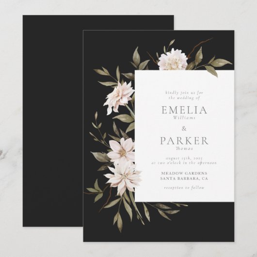 Wild Florals Einladung (Vorne/Hinten)