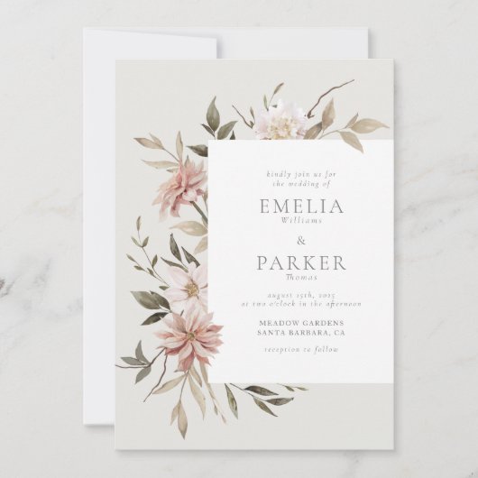 Wild Florals Einladung (Vorderseite)