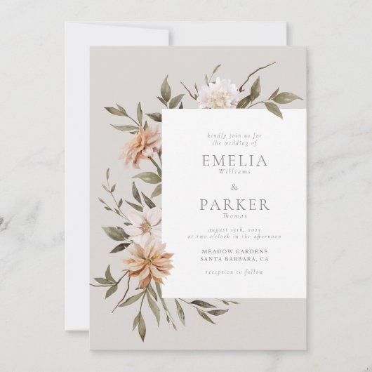 Wild Florals Einladung (Vorderseite)