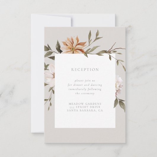 Wild Florals Empfang Beilage Card RSVP Karte (Vorderseite)