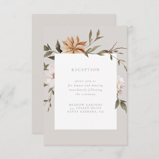 Wild Florals Empfang Beilage Card RSVP Karte (Vorne/Hinten)