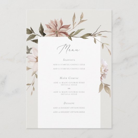 Wild Florals Menu Card Menükarte (Vorderseite)