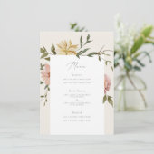Wild Florals Menu Card Menükarte (Stehend Vorderseite)