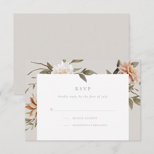 Wild Florals RSVP Card Karte (Vorne/Hinten)