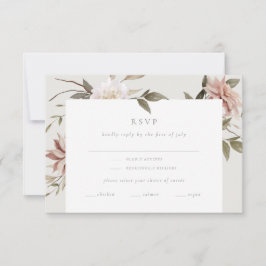Wild Florals RSVP Card mit Entrée Choice Karte