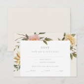 Wild Florals RSVP Card mit Entrée Choice Karte (Vorne/Hinten)