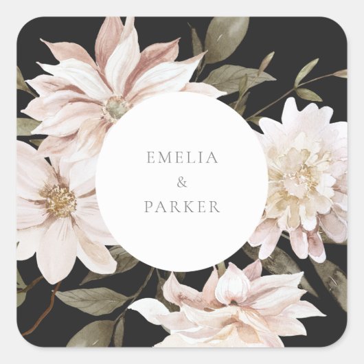 Wild Florals Square Sticker (Vorderseite)