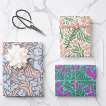 Wild Florals Wrapping Paper - farbiges Trio