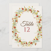 Wild Flower Marigold Foliage Wedding Table Number Einladung (Vorne/Hinten)