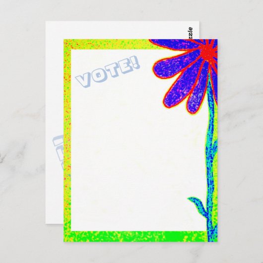 Wild Flower VOTE! Postkarte (Vorne/Hinten)