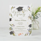 Wild Flowers Abschluss Einladung (Stehend Vorderseite)