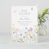 Wild flowers baby shower einladung (Stehend Vorderseite)