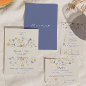 Wild Flowers Hand Written Wedding RSVP Card