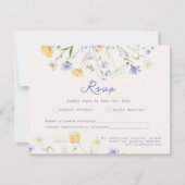 Wild Flowers Hand Written Wedding RSVP Card Karte (Vorderseite)