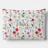 Wild Flowers Illustration Pattern – Hand-Drawn  Zubehörtasche (Vorderseite)