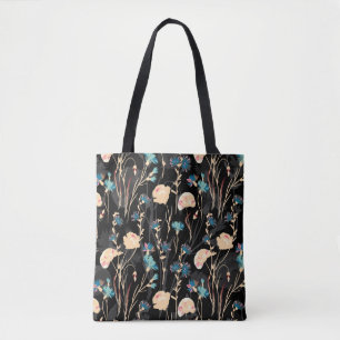 Wild flowers illustrations. Vintage seamless patte Tasche