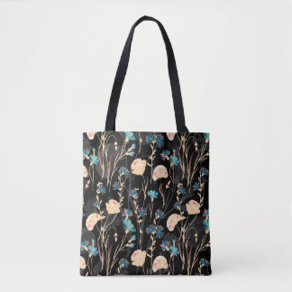 Wild flowers illustrations. Vintage seamless patte Tasche