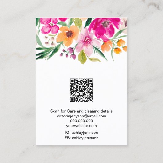 Wild flowers logo jewelry earring necklace visitenkarte (Rückseite)