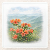 Wild Flowers of Japan – Japanese Wild Azalea Glasuntersetzer (Vorderseite)