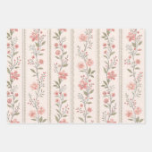Wild flowers Pink Pastel Botanical Garden Floral Geschenkpapier Set (Vorderseite 2)