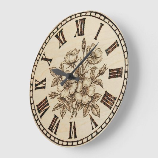 Wild flowers Wall Clock Große Wanduhr (Winkel)