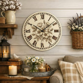 Wild flowers Wall Clock Große Wanduhr