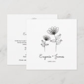 Wild Flowers Wedding Monogram Invitation Design Einladung (Vorne/Hinten)