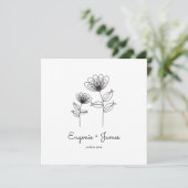 Wild Flowers Wedding Monogram Invitation Design Einladung (Stehend Vorderseite)