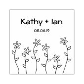 Wild Flowers with Branches and Leaves Design Gummistempel (Prägung)