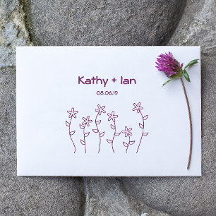 Wild Flowers with Branches and Leaves Design Gummistempel