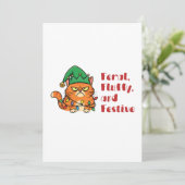 Wild, Fluffig und Festlich Feiertagskarte (Stehend Vorderseite)
