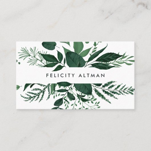 Wild Forest | Botanischer QR-Code Visitenkarte (Vorderseite)