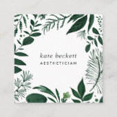 Wild Forest | Botanischer Rahmen Quadratische Visitenkarte (Vorderseite)