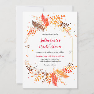 Wild Forest Fern Moss Pilz Botanische Hochzeit Einladung