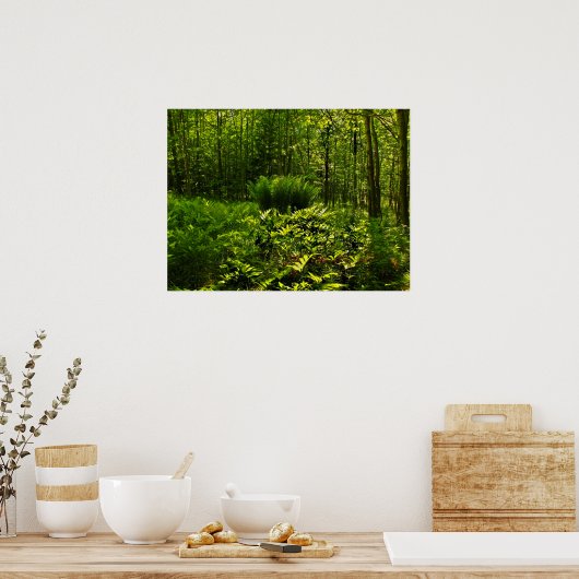 Wild Forest Ferns Poster (Küche)