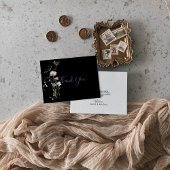 Wild Forest Floral Black Wedding Dankeskarte