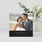 Wild Forest Floral Black Wedding Einladung (Stehend Vorderseite)