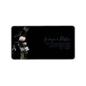 Wild Forest Floral Black Wedding RSVP-Adresse Adressaufkleber (Vorne)