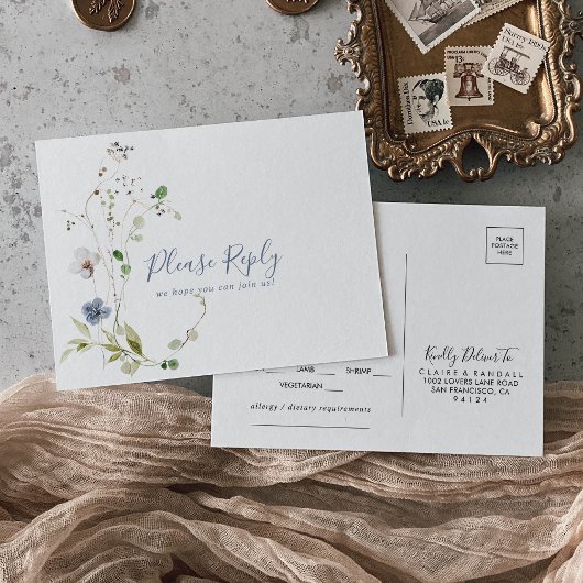 Wild Forest Floral Menü Auswahl UAWG Postkarte